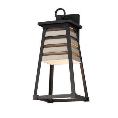 Maxim Shutters 1-Light Medium Outdoor Wall Sconce in Weathered Zinc/Black 40634WZBK