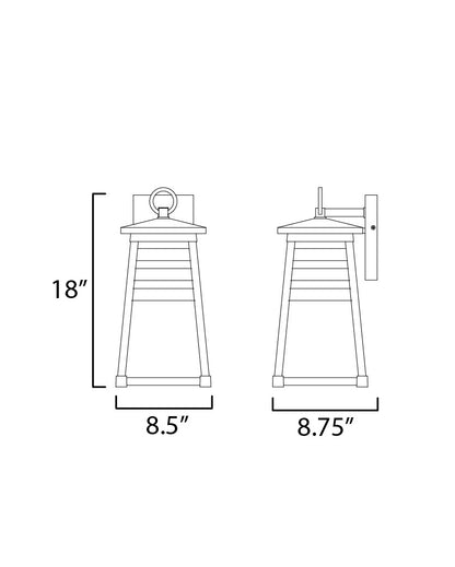 Maxim Shutters 1-Light Medium Outdoor Wall Sconce in Weathered Zinc/Black 40634WZBK