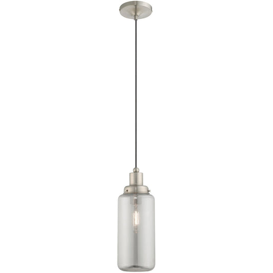 Livex Lighting Art Glass Mini Pendants Collection 1 Lt Brushed Nickel Mini Pendant in Brushed Nickel 40640-91