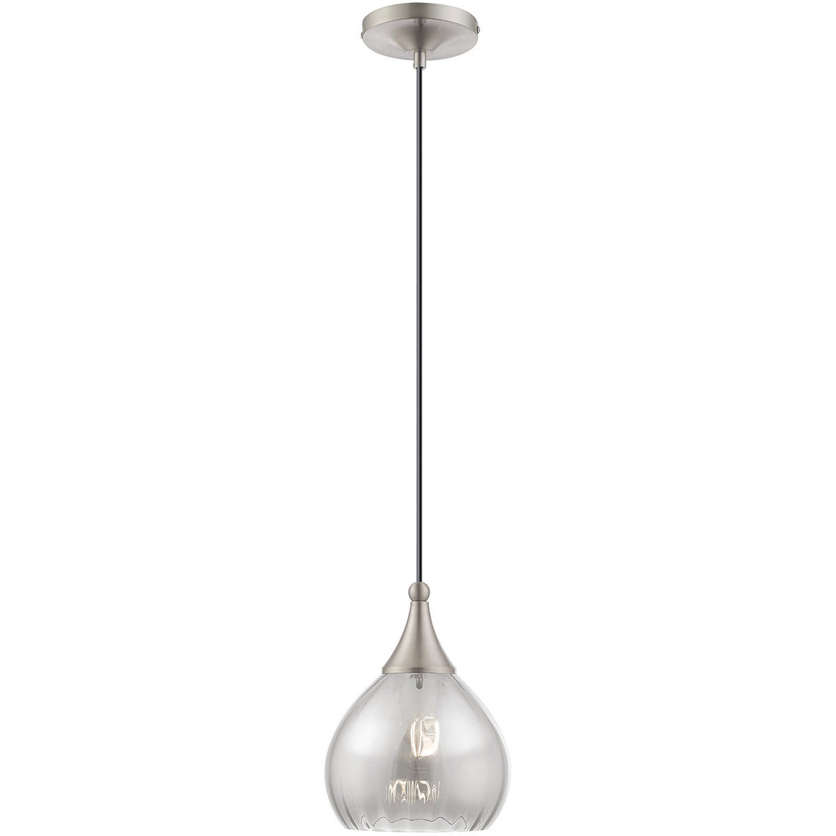 Livex Lighting Art Glass Mini Pendants Collection 1 Lt Brushed Nickel Mini Pendant in Brushed Nickel 40645-91