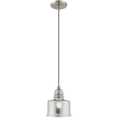 Livex Lighting Art Glass Mini Pendants Collection 1 Lt Brushed Nickel Mini Pendant in Brushed Nickel 40651-91