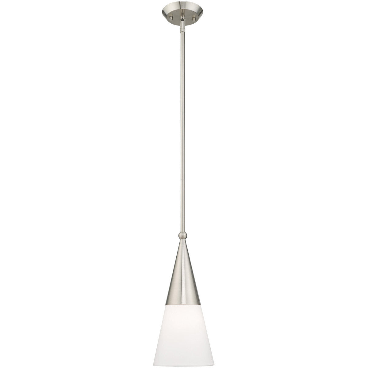 Livex Lighting Stockholm Collection 1 Lt Brushed Nickel Mini Pendant in Brushed Nickel 40686-91