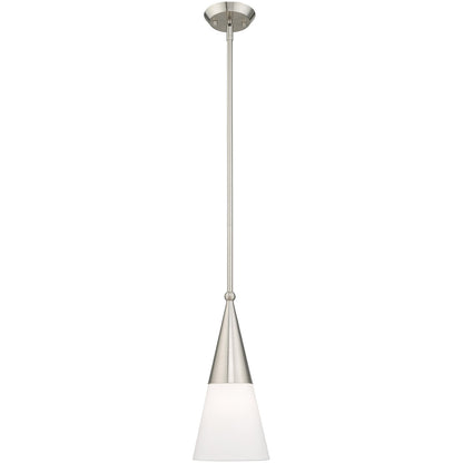 Livex Lighting Stockholm Collection 1 Lt Brushed Nickel Mini Pendant in Brushed Nickel 40686-91