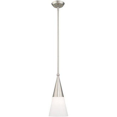 Livex Lighting Stockholm Collection 1 Lt Brushed Nickel Mini Pendant in Brushed Nickel 40686-91