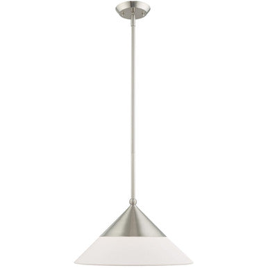 Livex Lighting Stockholm Collection 1 Lt Brushed Nickel Mini Pendant in Brushed Nickel 40687-91