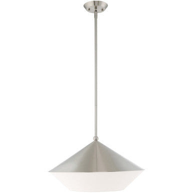 Livex Lighting Stockholm Collection 1 Lt Brushed Nickel Pendant in Brushed Nickel 40689-91