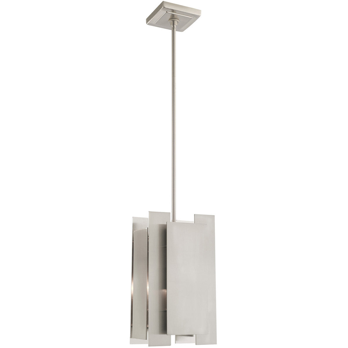 Livex Lighting Varick Collection 1 Lt Brushed Nickel Mini Pendant in Brushed Nickel 40691-91