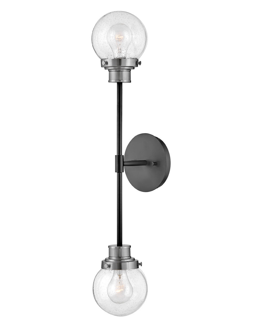 Hinkley Lighting Poppy Two Light Sconce Black with Brushed Nickel accents 40692BK-BN