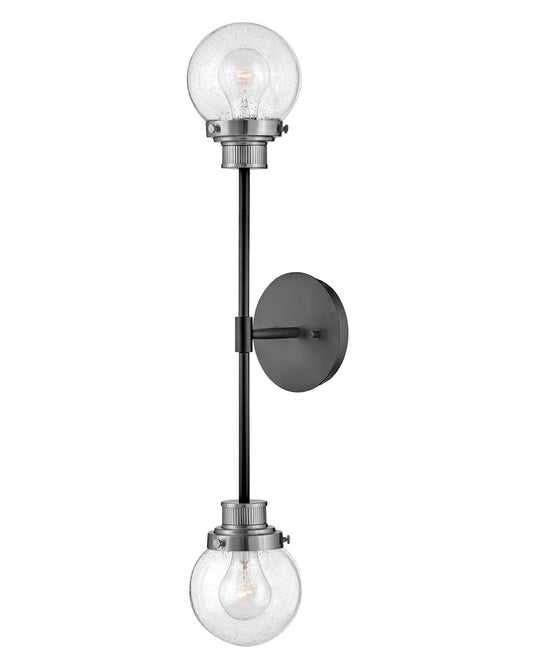 Hinkley Lighting Poppy Two Light Sconce Black with Brushed Nickel accents 40692BK-BN