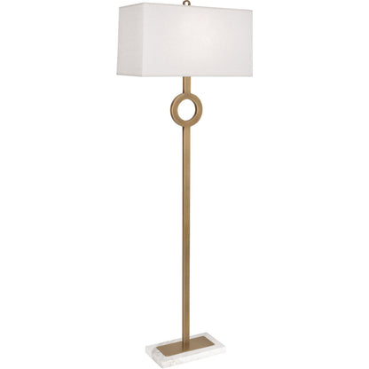 Robert Abbey  Oculus Floor Lamp in Warm Brass Finish with White Marble Base 406