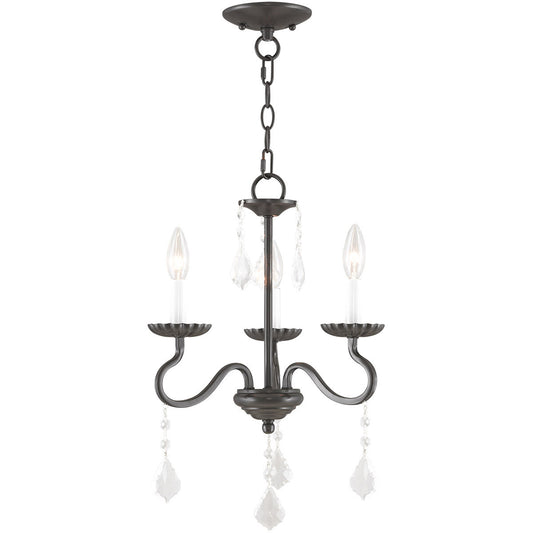 Livex Lighting Callisto Collection 3 Light English Bronze Mini Chandelier in English Bronze 40773-92