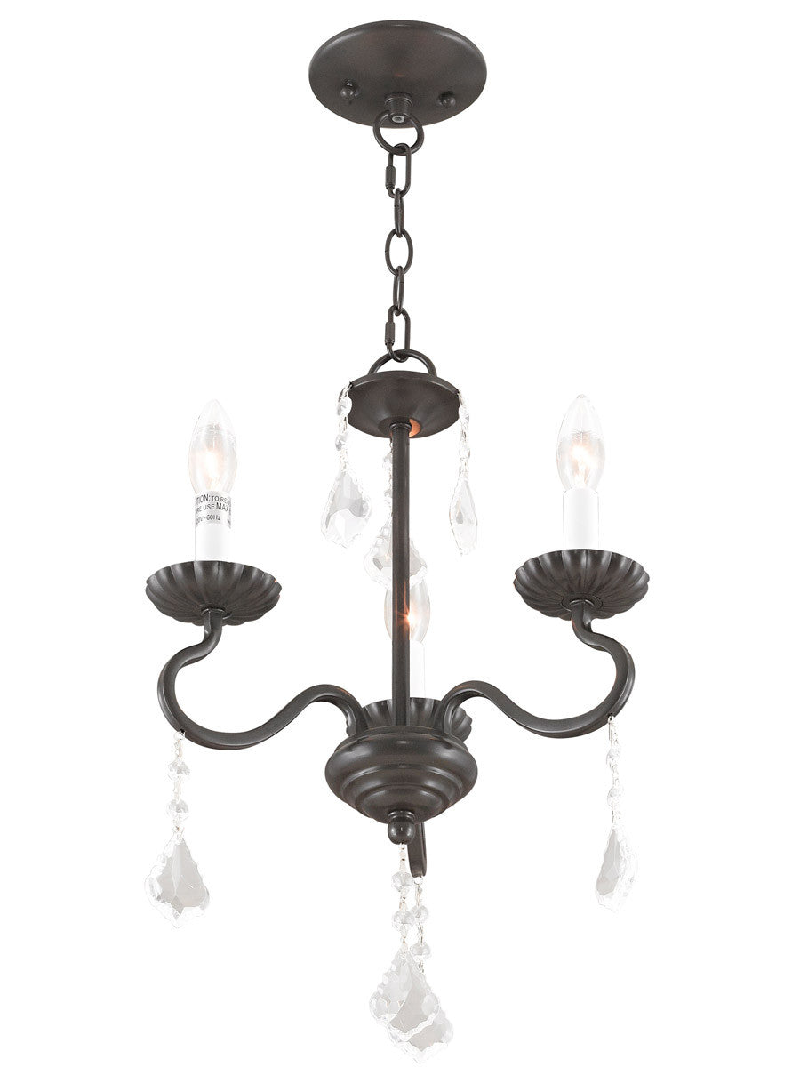 Livex Lighting Callisto Collection 3 Light English Bronze Mini Chandelier in English Bronze 40773-92