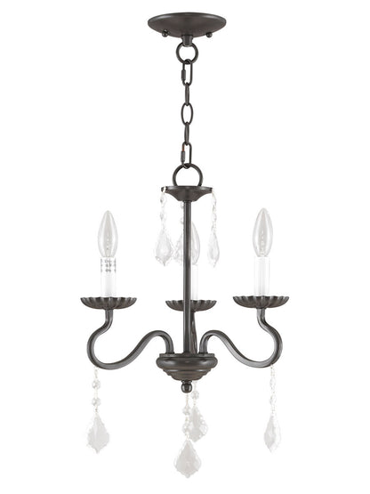 Livex Lighting Callisto Collection 3 Light English Bronze Mini Chandelier in English Bronze 40773-92