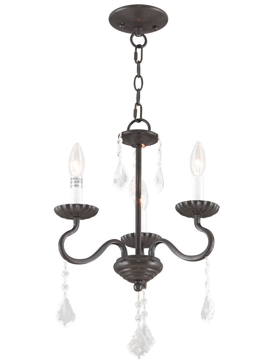 Livex Lighting Callisto Collection 3 Light English Bronze Mini Chandelier in English Bronze 40773-92