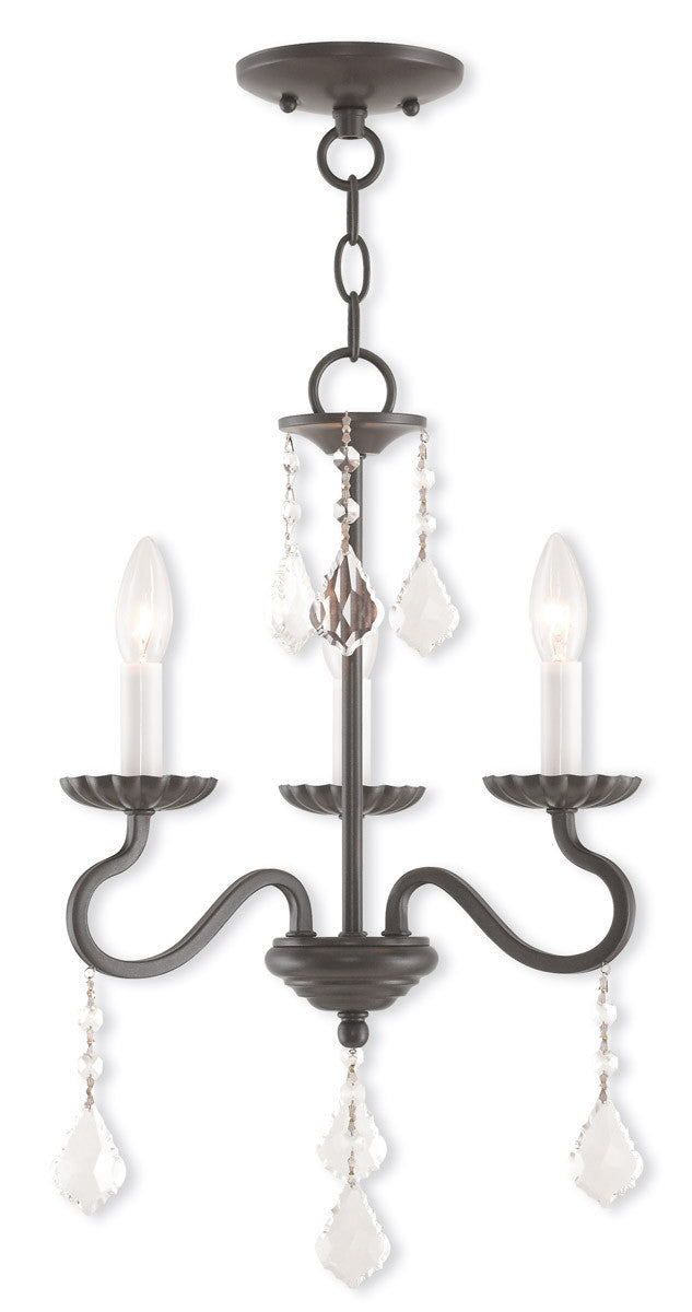 Livex Lighting Callisto Collection 3 Light English Bronze Mini Chandelier in English Bronze 40773-92