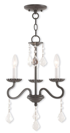 Livex Lighting Callisto Collection 3 Light English Bronze Mini Chandelier in English Bronze 40773-92