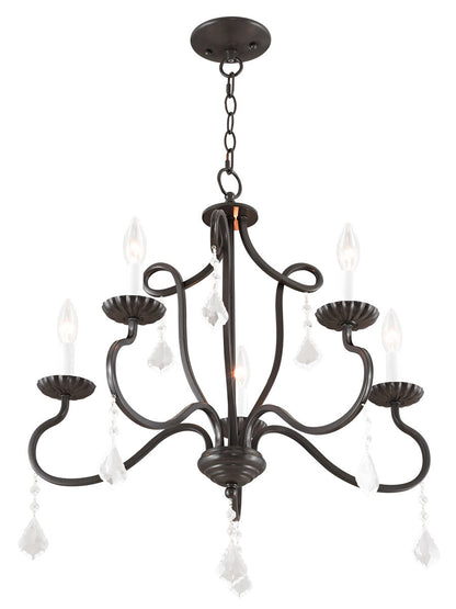 Livex Lighting Callisto Collection 5 Light English Bronze Chandelier in English Bronze 40775-92