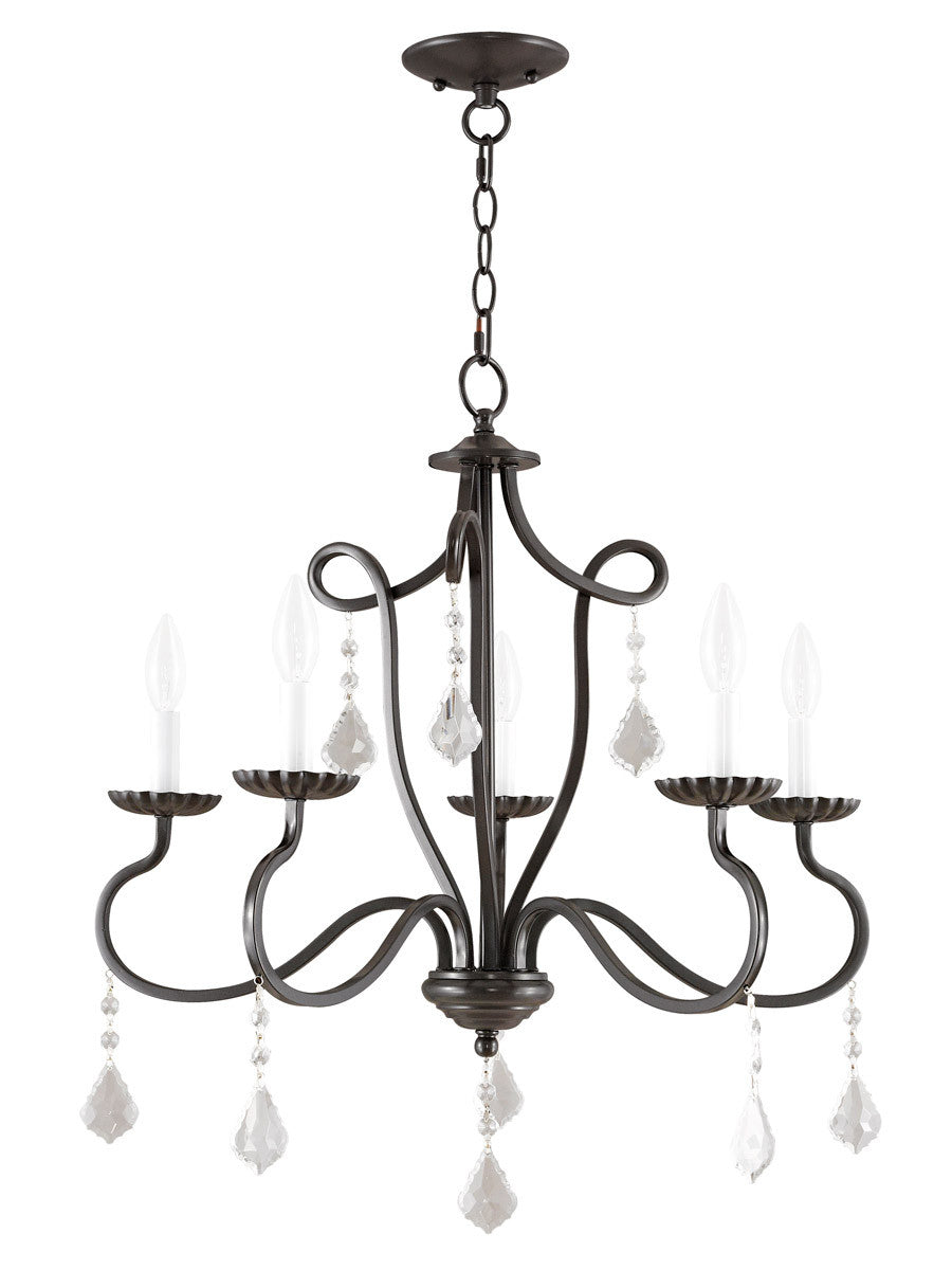 Livex Lighting Callisto Collection 5 Light English Bronze Chandelier in English Bronze 40775-92