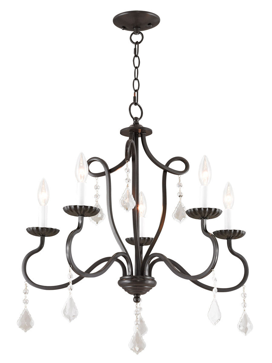 Livex Lighting Callisto Collection 5 Light English Bronze Chandelier in English Bronze 40775-92