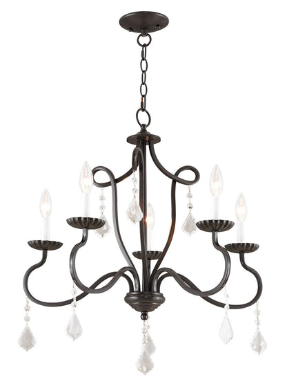 Livex Lighting Callisto Collection 5 Light English Bronze Chandelier in English Bronze 40775-92