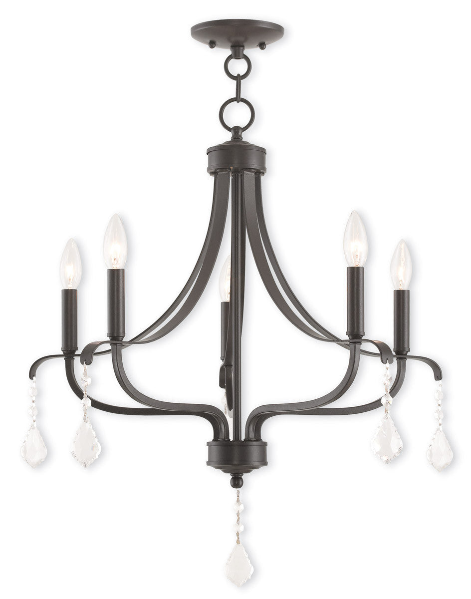 Livex Lighting Laurel Collection 5 Light English Bronze Chandelier in English Bronze 40785-92