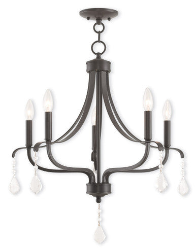 Livex Lighting Laurel Collection 5 Light English Bronze Chandelier in English Bronze 40785-92