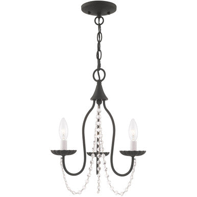 Livex Lighting Alessia Collection 3 Lt Black Mini Chandelier in Black 40793-04