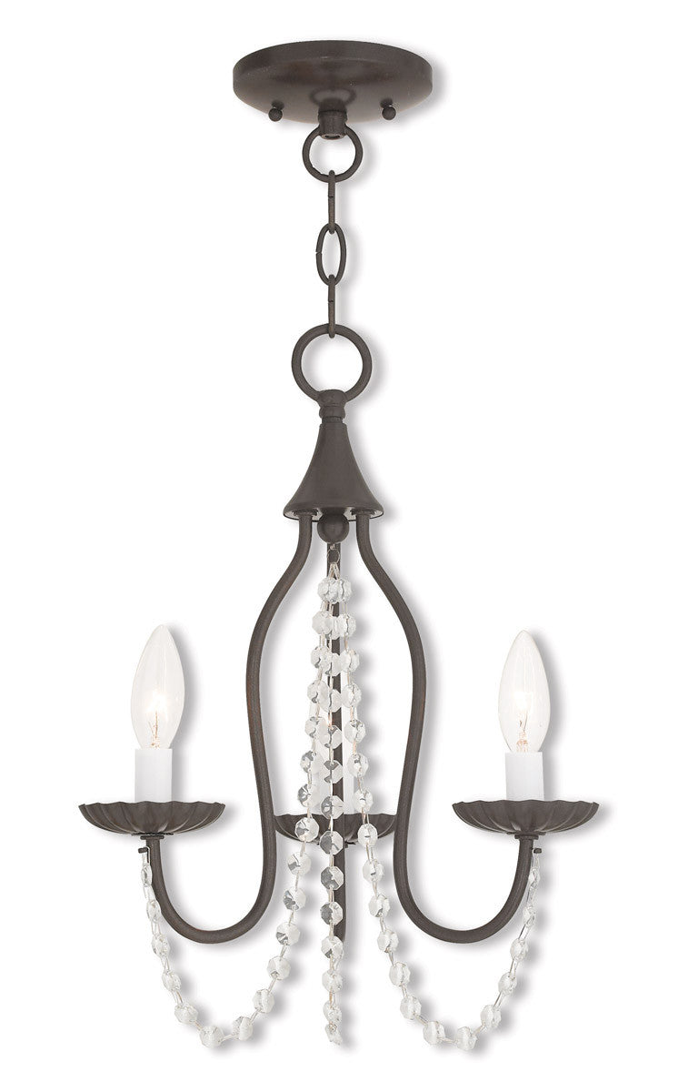 Livex Lighting Alessia Collection 3 Light English Bronze Mini Chandelier in English Bronze 40793-92