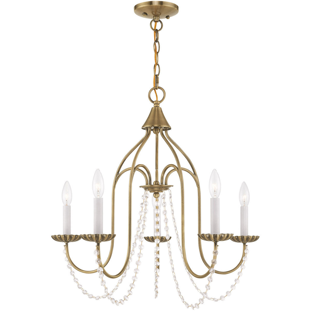 Livex Lighting Alessia Collection 5 Lt Antique Brass Chandelier in Antique Brass 40795-01