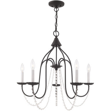 Livex Lighting Alessia Collection 5 Lt Black Chandelier in Black 40795-04