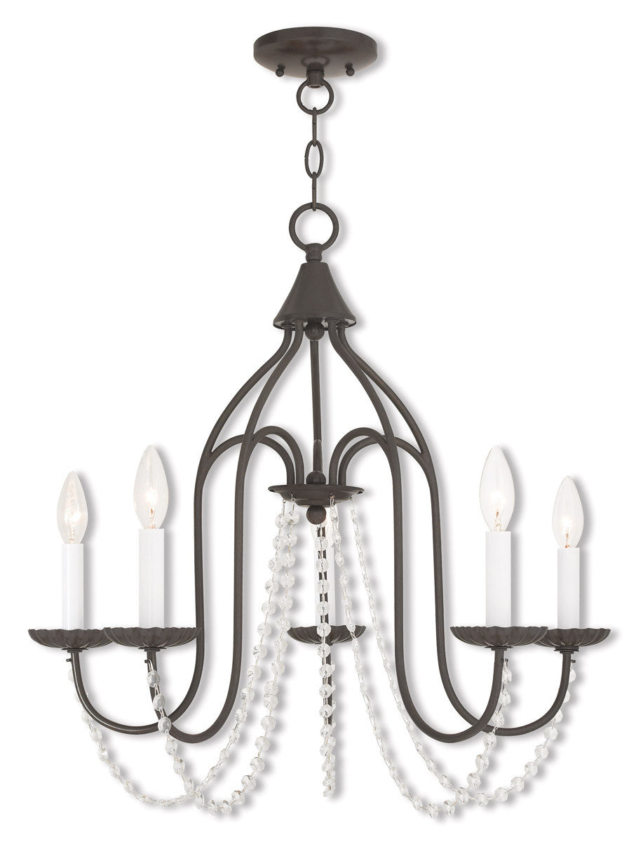 Livex Lighting Alessia Collection 5 Light English Bronze Chandelier in English Bronze 40795-92