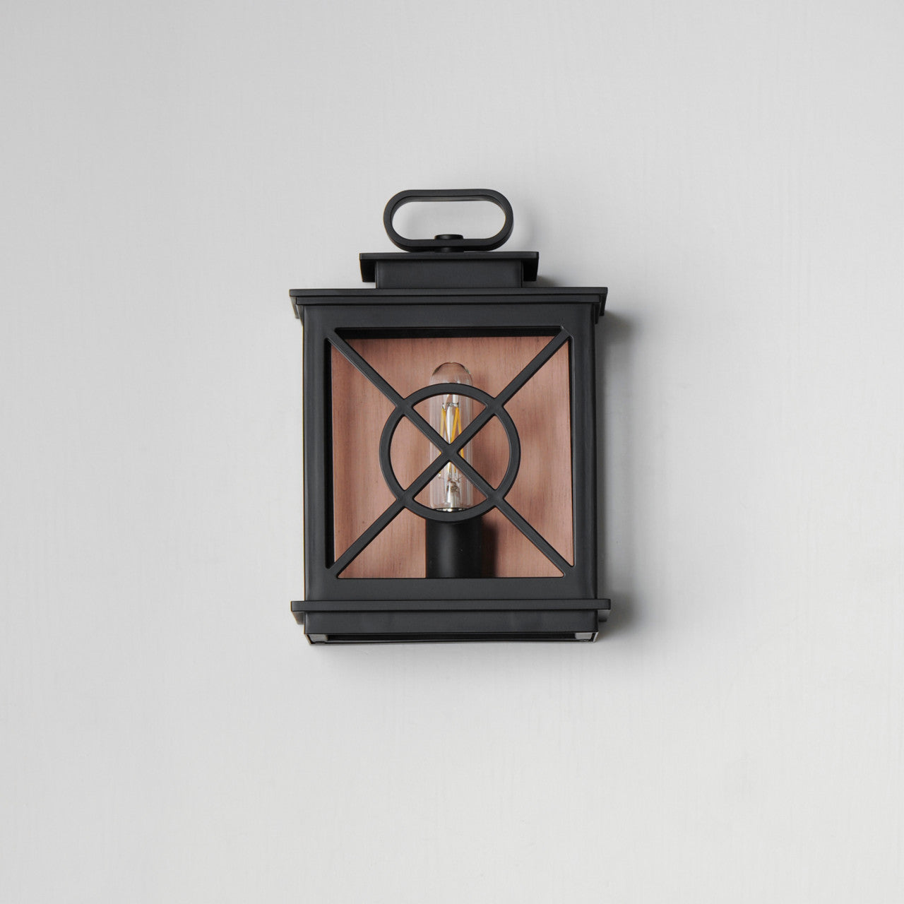 Maxim Yorktown VX 1-Light Outdoor Pocket Sconce in Black/Aged Copper 40802CLACPBK