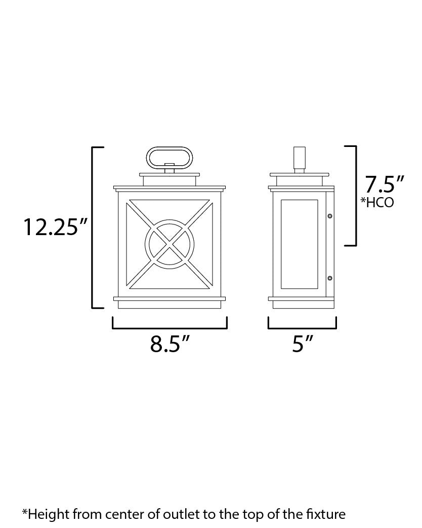 Maxim Yorktown VX 1-Light Outdoor Pocket Sconce in Black/Aged Copper 40802CLACPBK