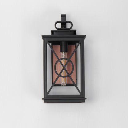 Maxim Yorktown VX 1-Light Outdoor Wall Sconce in Black/Aged Copper 40804CLACPBK