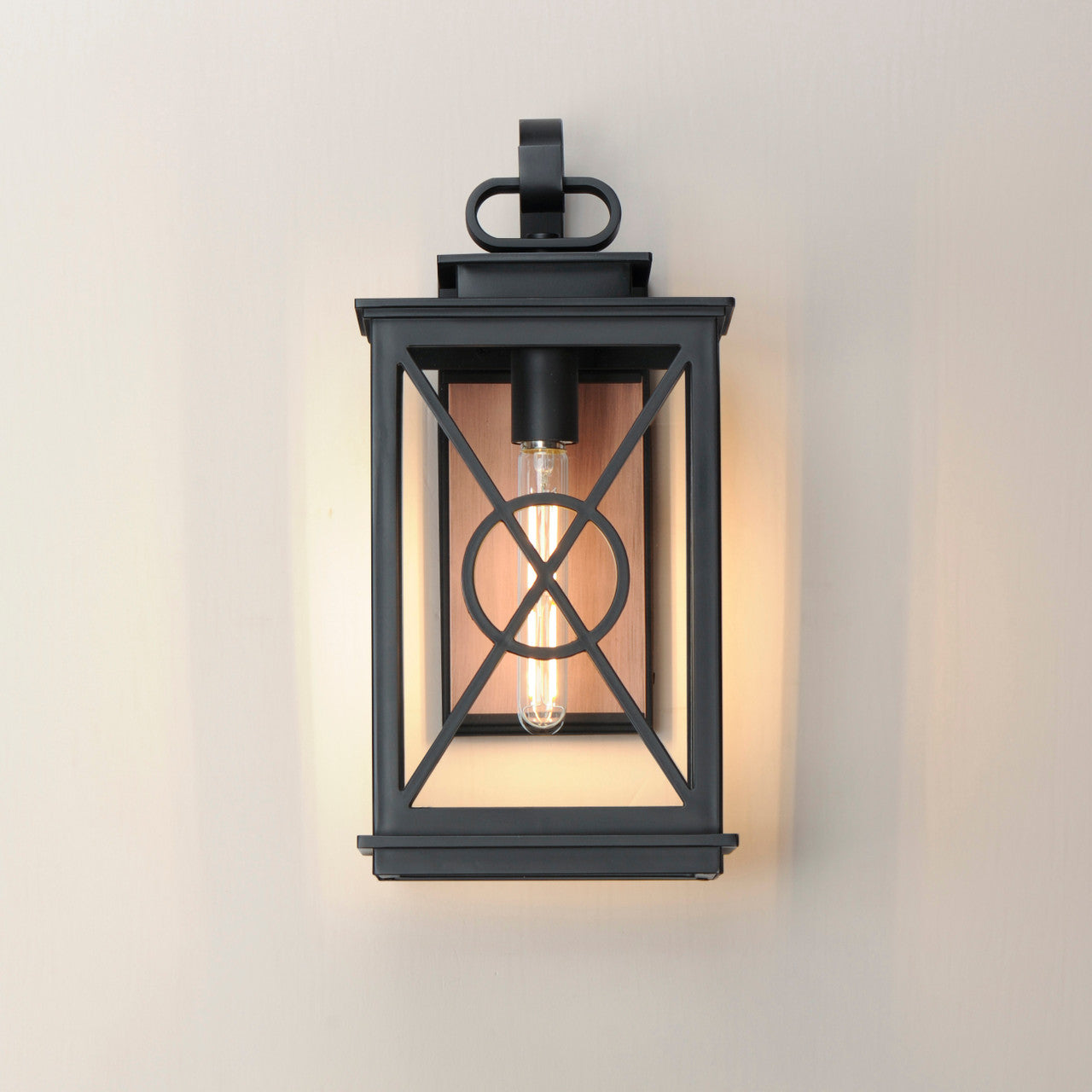 Maxim Yorktown VX 1-Light Outdoor Wall Sconce in Black/Aged Copper 40804CLACPBK