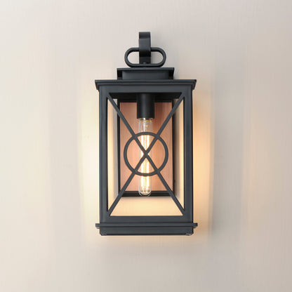 Maxim Yorktown VX 1-Light Outdoor Wall Sconce in Black/Aged Copper 40804CLACPBK