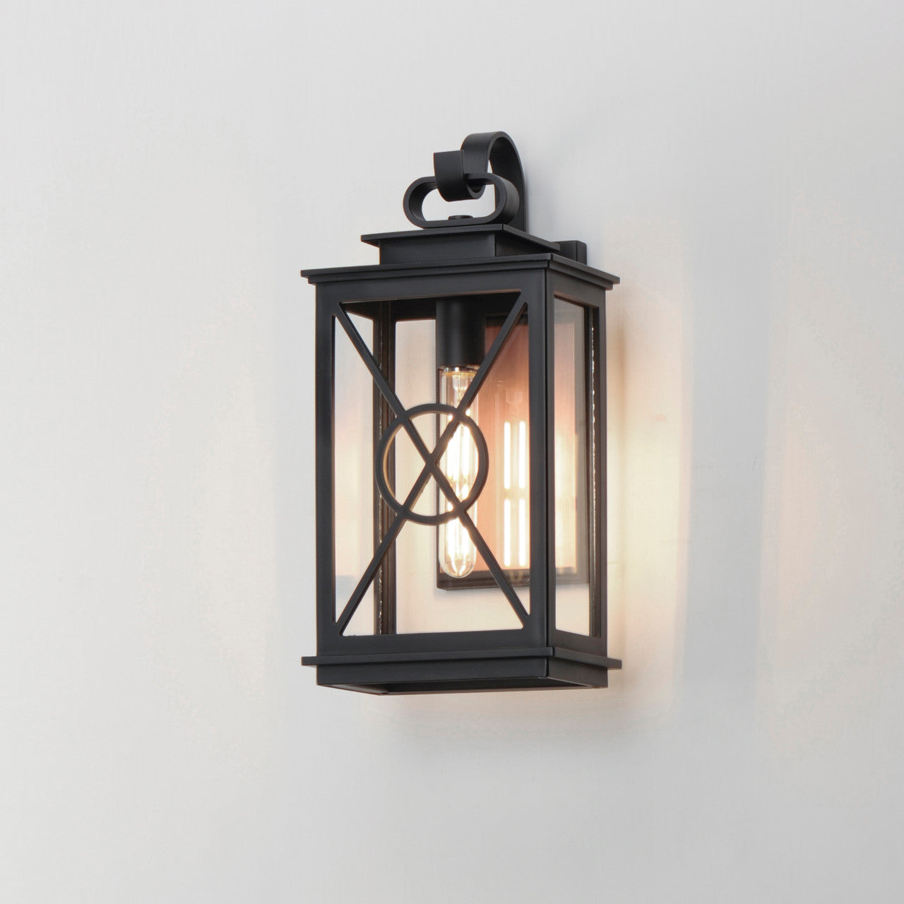 Maxim Yorktown VX 1-Light Outdoor Wall Sconce in Black/Aged Copper 40804CLACPBK