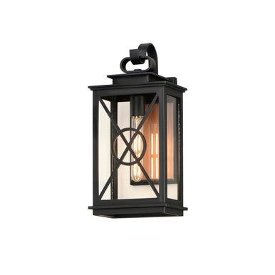 Maxim Yorktown VX 1-Light Outdoor Wall Sconce in Black/Aged Copper 40804CLACPBK