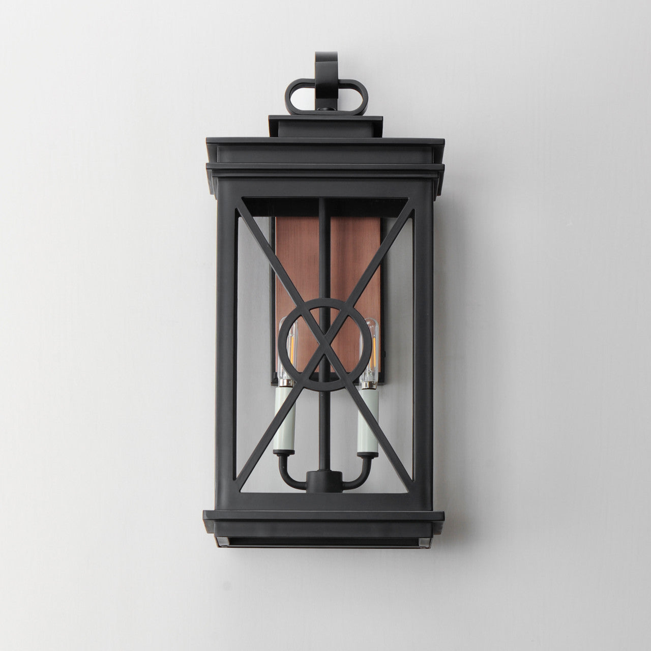 Maxim Yorktown VX 2-Light Outdoor Wall Sconce in Black/Aged Copper 40806CLACPBK