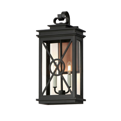 Maxim Yorktown VX 2-Light Outdoor Wall Sconce in Black/Aged Copper 40806CLACPBK