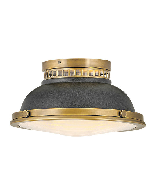 Hinkley Lighting Emery Medium Flush Mount Heritage Brass with Aged Zinc accents 4081HB-DZ