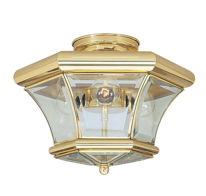 Livex Lighting Monterey Collection 3 Light Polished Brass Ceiling Mount in Polished Brass 4083-02