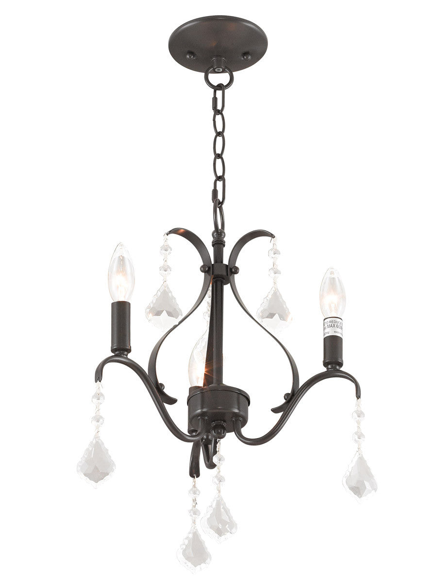 Livex Lighting Caterina Collection 3 Light English Bronze Mini Chandelier in English Bronze 40843-92