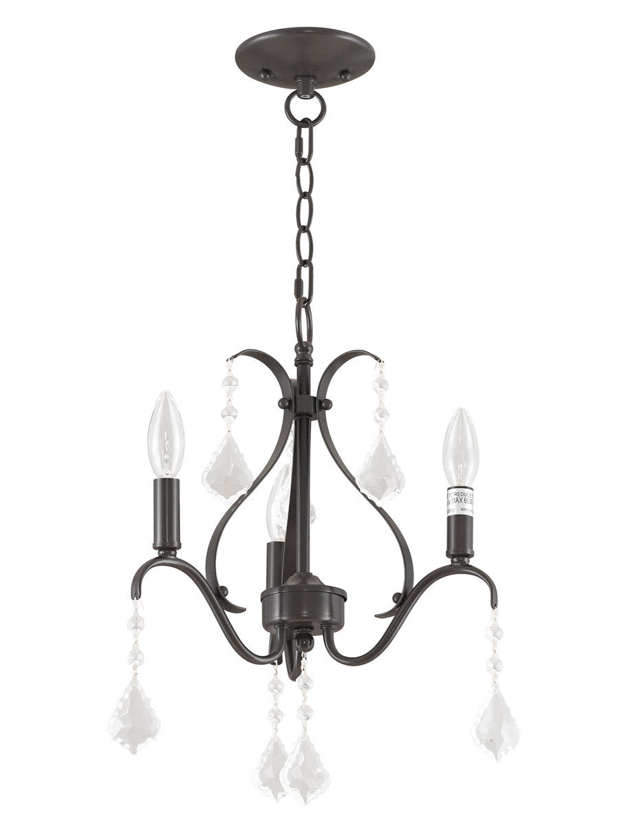 Livex Lighting Caterina Collection 3 Light English Bronze Mini Chandelier in English Bronze 40843-92