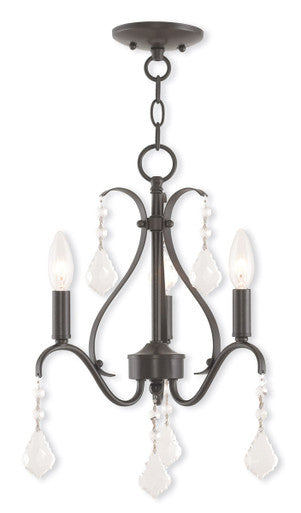 Livex Lighting Caterina Collection 3 Light English Bronze Mini Chandelier in English Bronze 40843-92