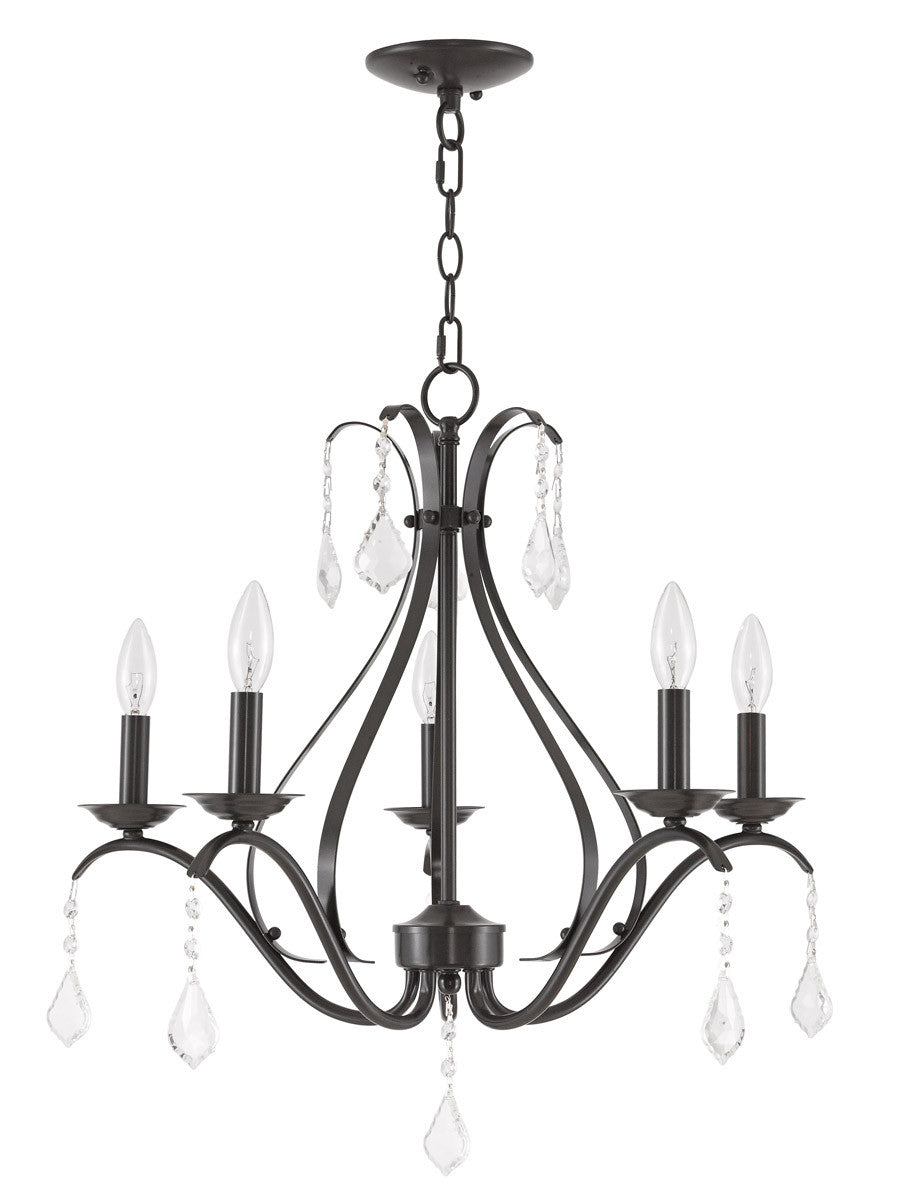 Livex Lighting Caterina Collection 5 Light English Bronze Chandelier in English Bronze 40845-92