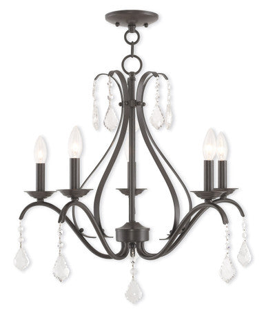 Livex Lighting Caterina Collection 5 Light English Bronze Chandelier in English Bronze 40845-92