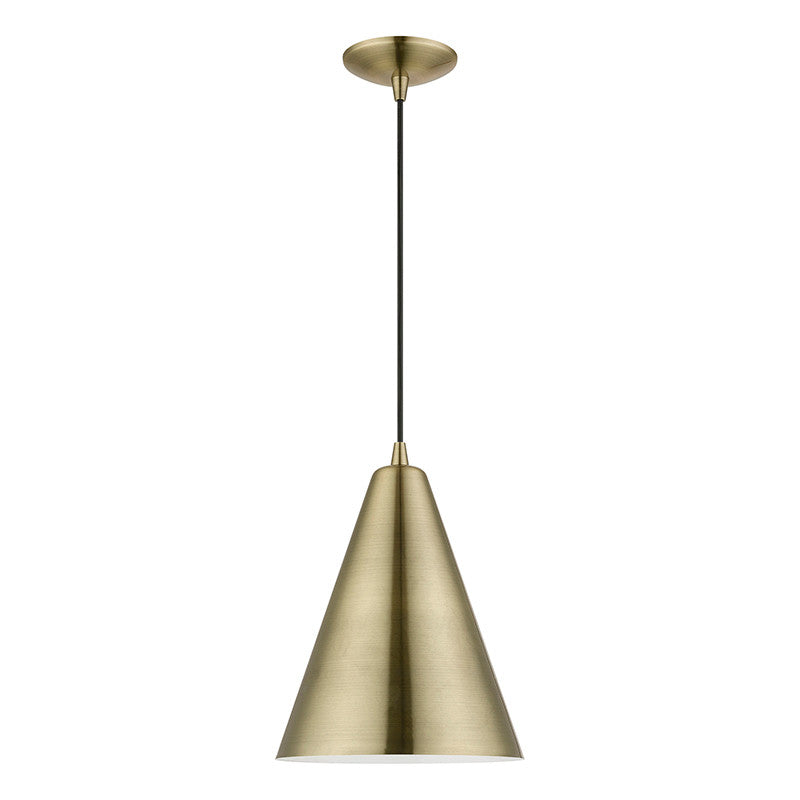 Livex Lighting Dulce Collection  1 Light Antique Brass Pendant in Antique Brass 40852-01