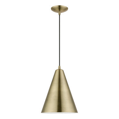 Livex Lighting Dulce Collection  1 Light Antique Brass Pendant in Antique Brass 40852-01