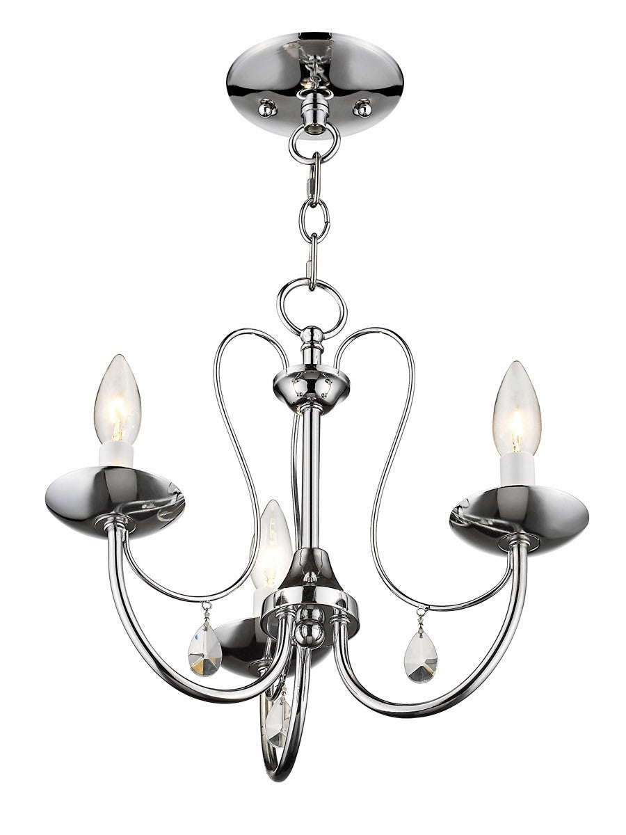 Livex Lighting Mirabella Collection 3 Light Polished Chrome Chandelier in Polished Chrome 40863-05